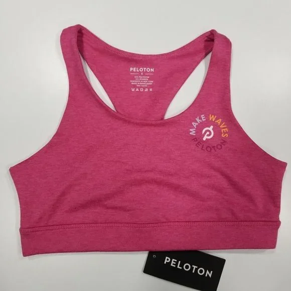 Peloton Strappy Heathered Bra Pink - Make Waves Sz Small - Picture 2 of 9